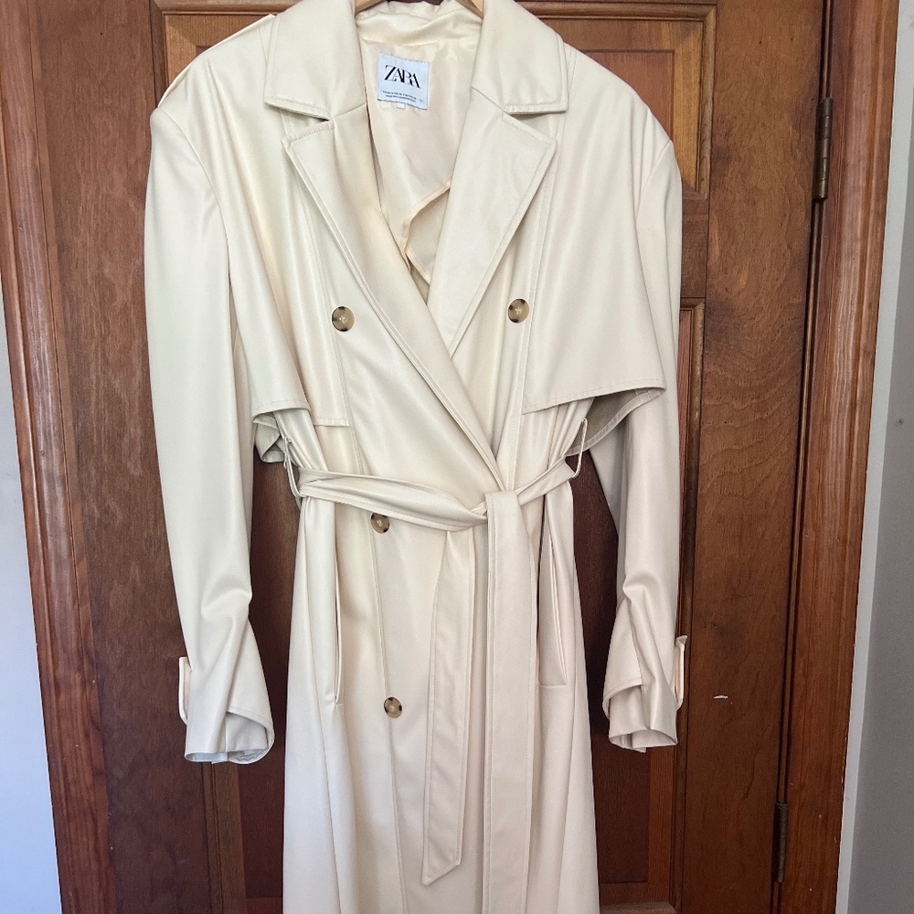 Zara faux leather trench